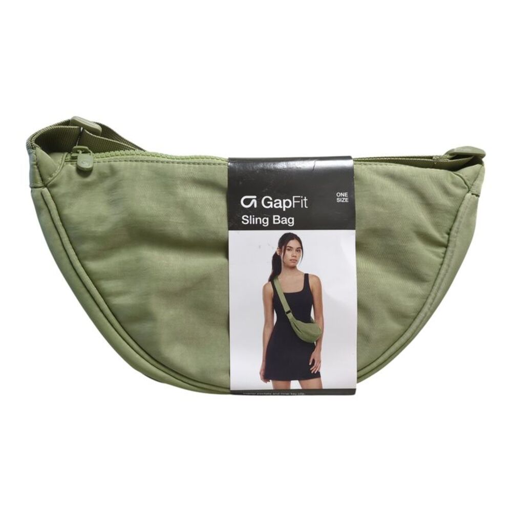 GapFit Adult Lightweight Cresent Shaped 100% Nylon Sling Bag - Green